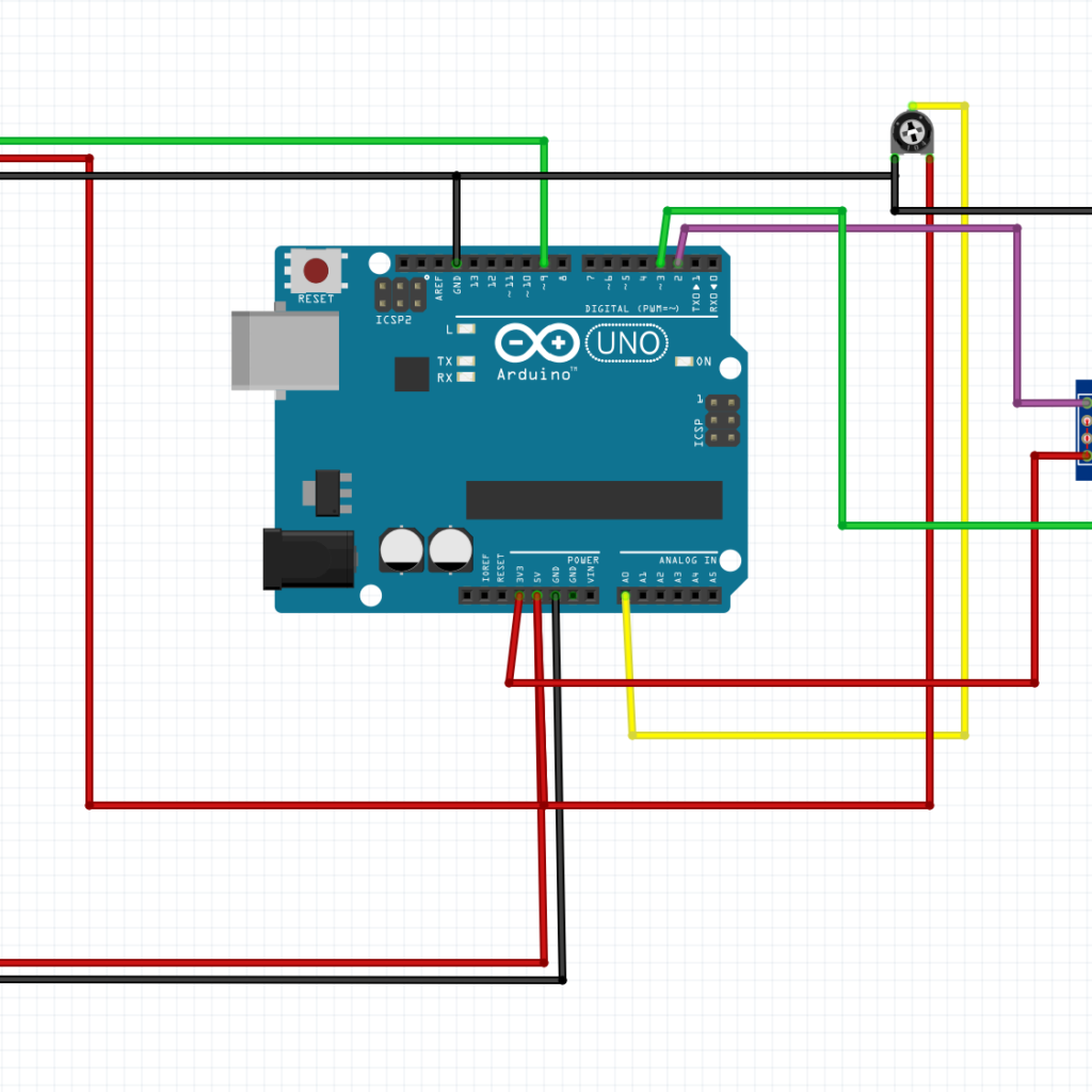 The Breadboard circuit diagram for the IoT based servo motor control using Blynk App