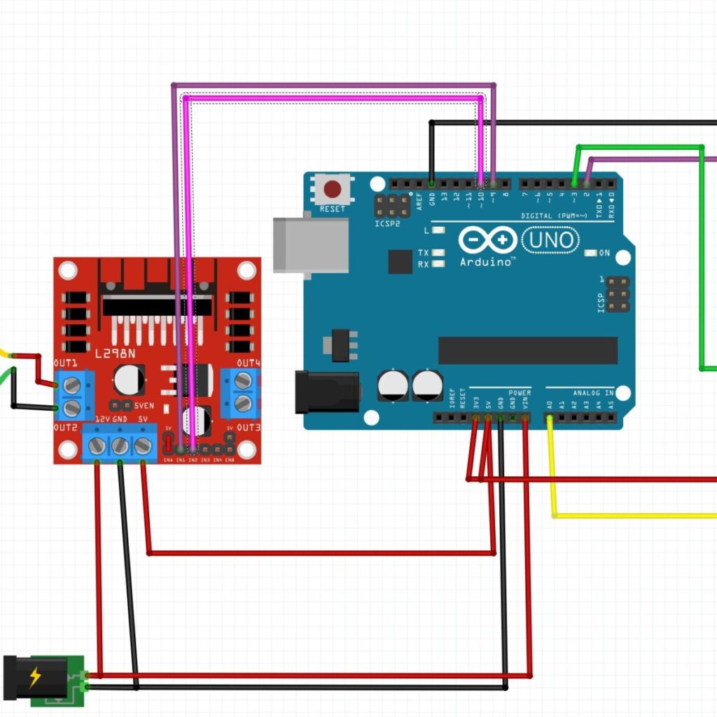 Using L293D Motor driver module to control the DC motor