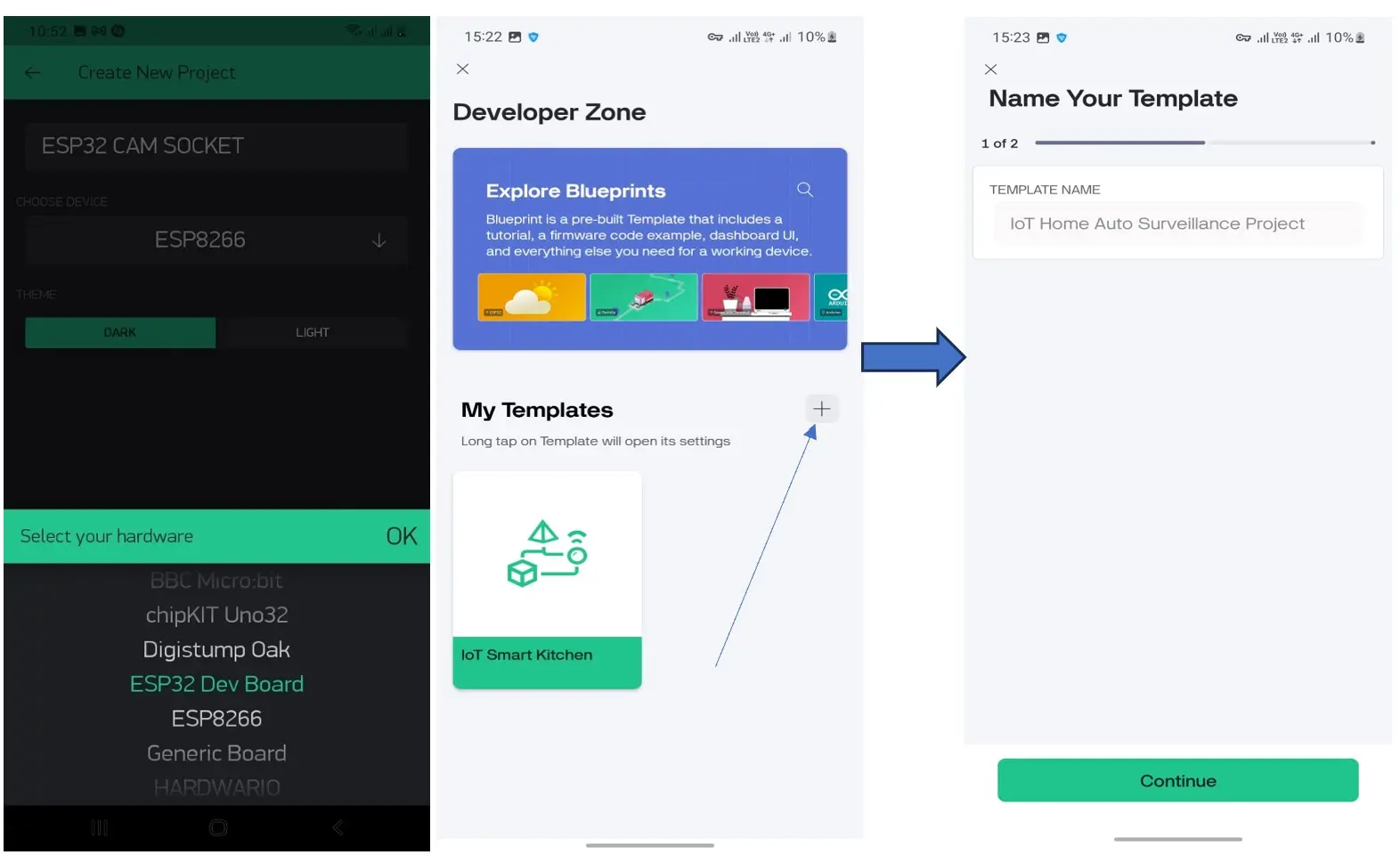 Step 2: Naming the project on the Blynk App