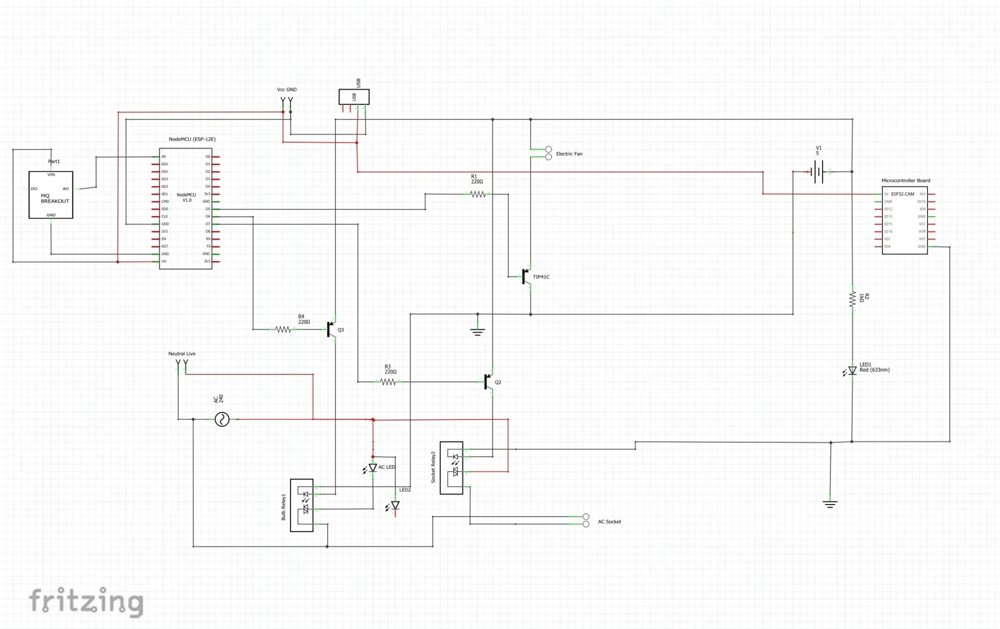 The schematic diagram for the design