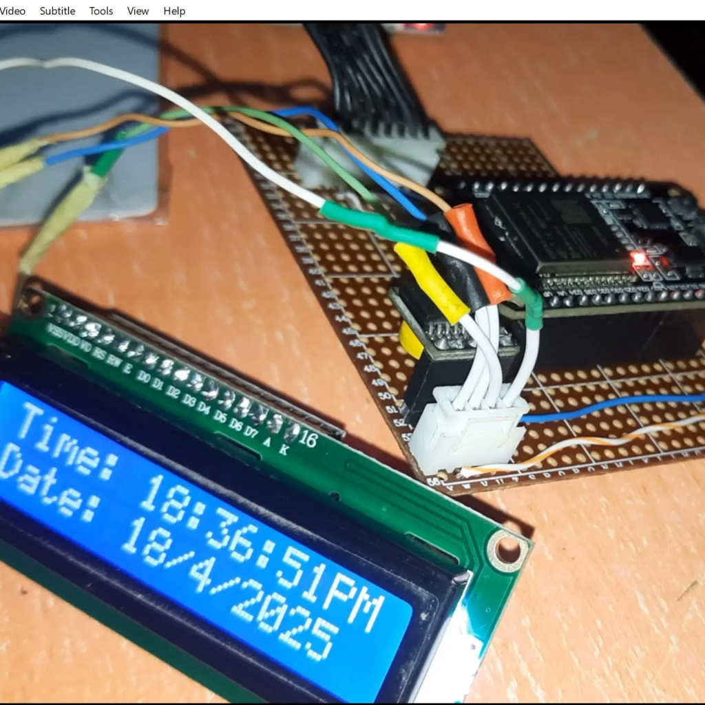 The RFID payment system showing time and date