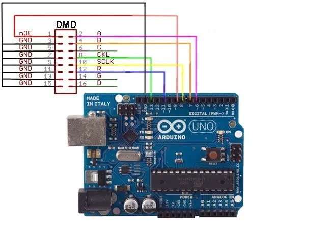 Circuit Diagram for Arduino Igbo Market Day Display