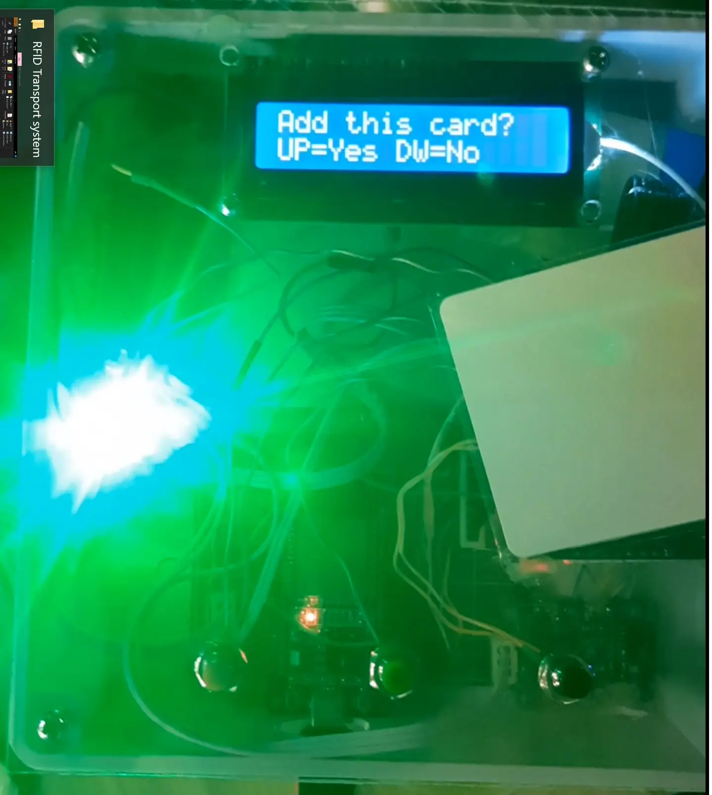 ESP32 RFID Cashless Payment System- A new card being scanned